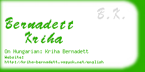 bernadett kriha business card